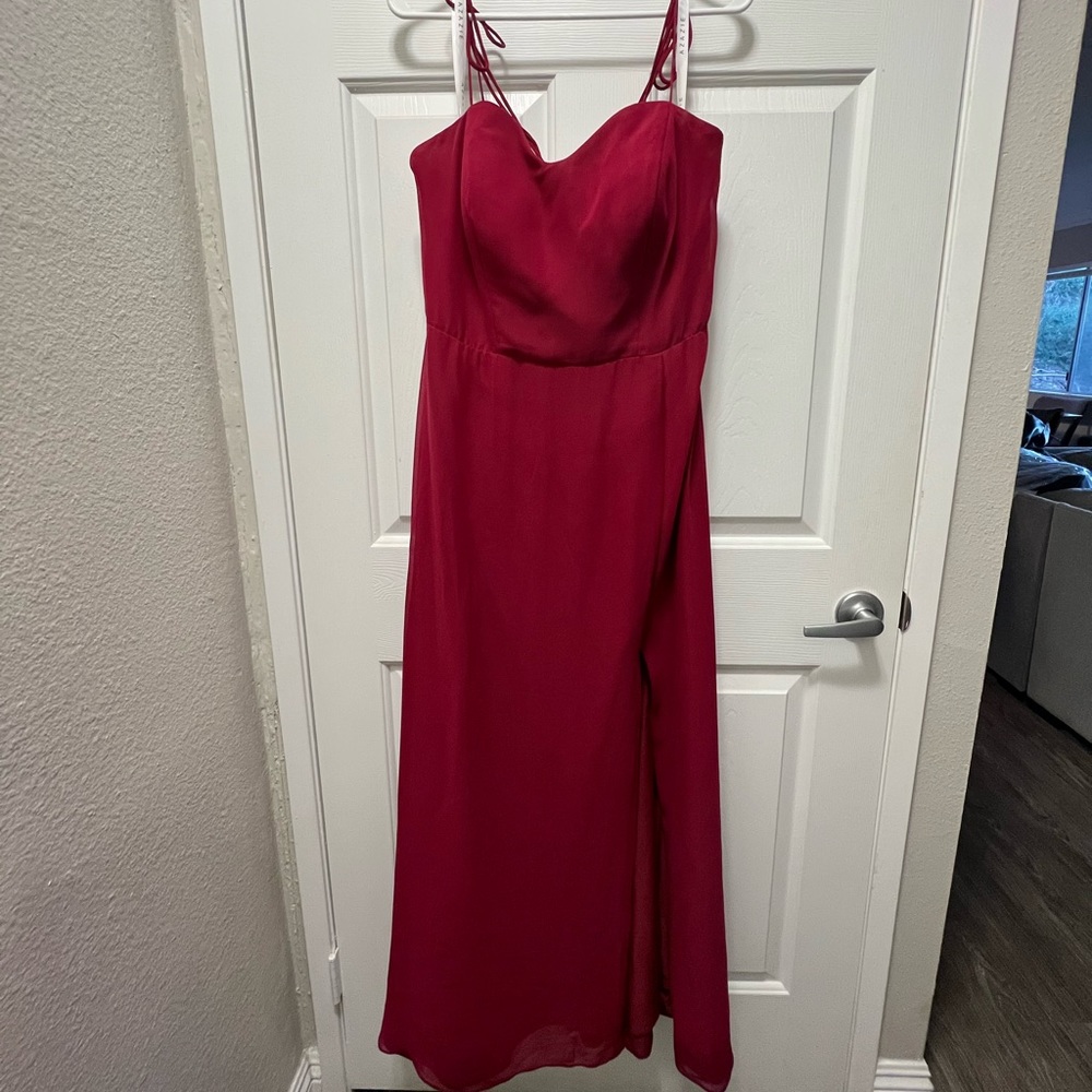 Red maxi bridesmaid dress